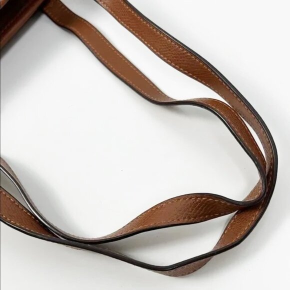 Coach Fall Autumn Brown Textured Pebbled Leather Zipper Tote Shoulder Bag - Picture 9 of 16